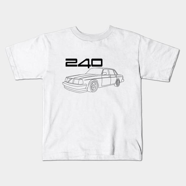 Volvo 244 - Black Kids T-Shirt by LS Swap It